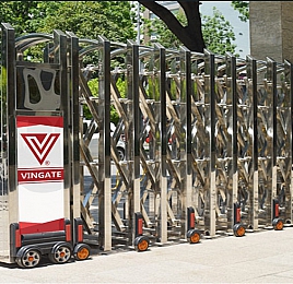 Cổng Xếp Tự Động Inox V04